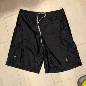 Y2K Vintage  Jordan Jumpman Long Baggy Basketball Shorts XL Black drawstring T16
